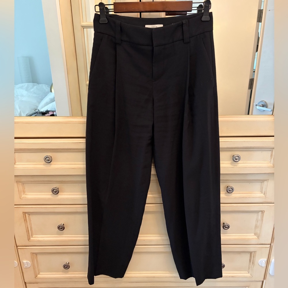 Vince Women Crepe Pleated Trousers